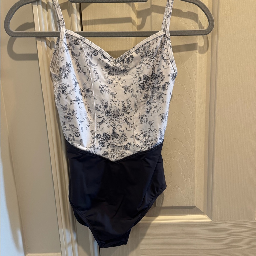 Floral Print and lace leotard